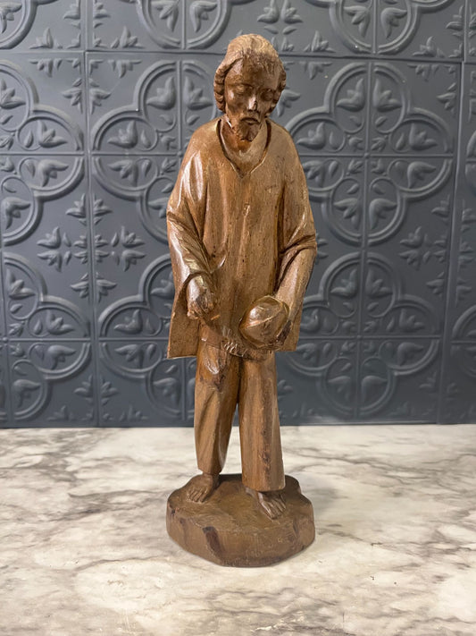 Asian Man Wood Sculpture