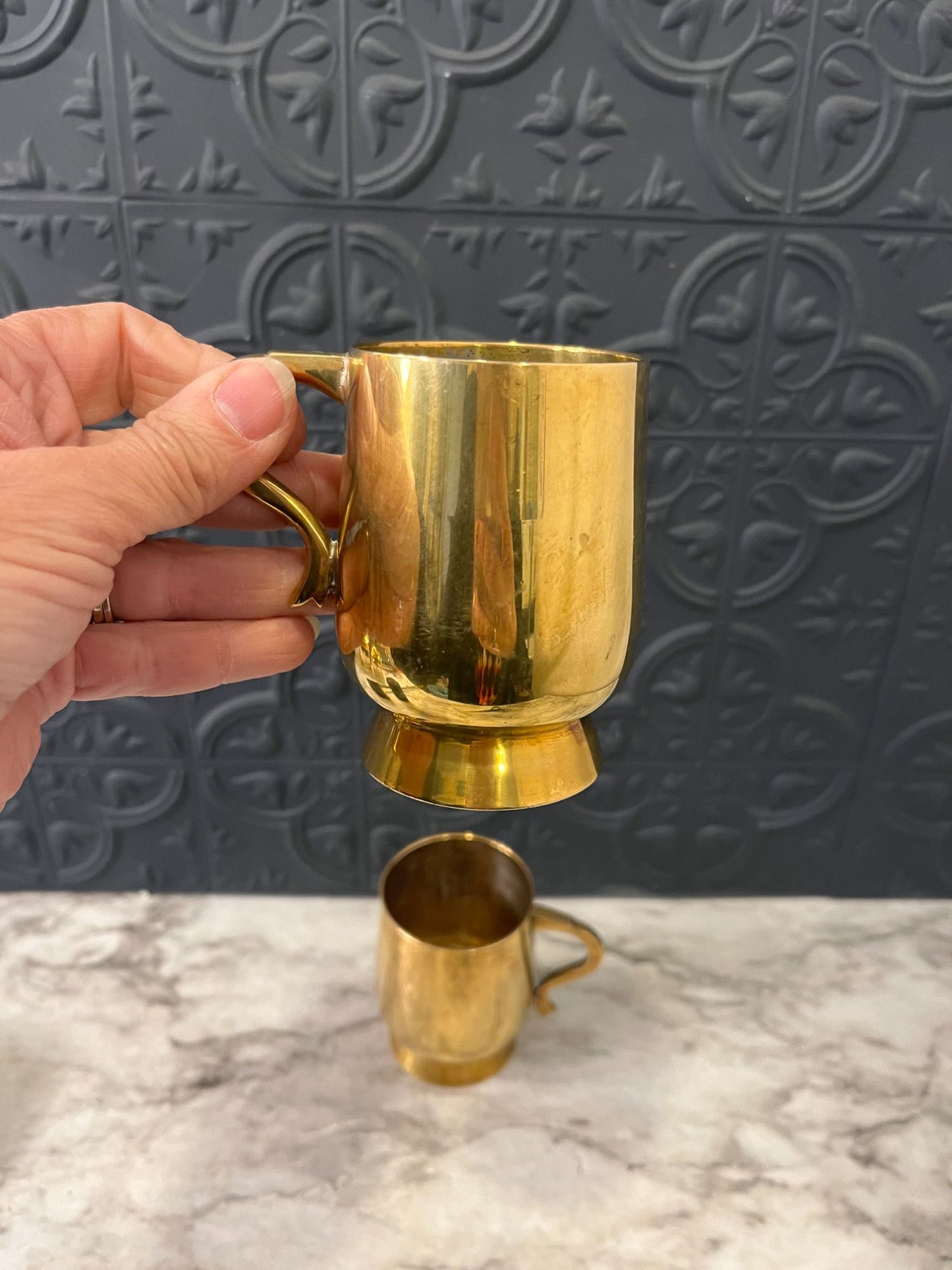 Small Brass mugs x 2