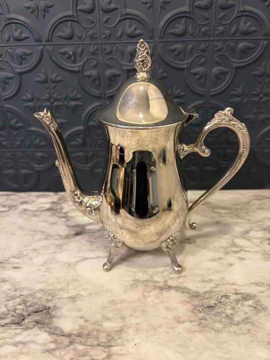 Shiny Silver Plate Pitcher with Feet