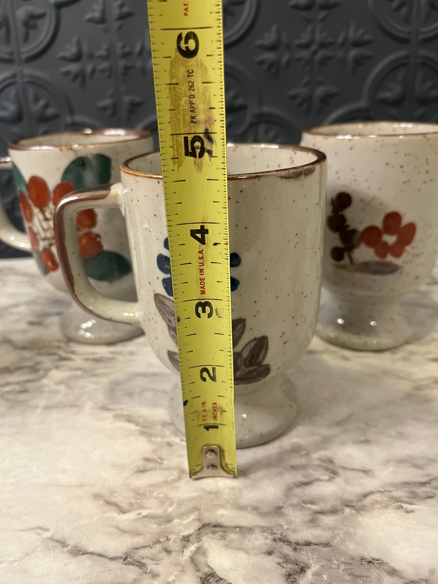 Set of 4 Japanese Flower Mugs