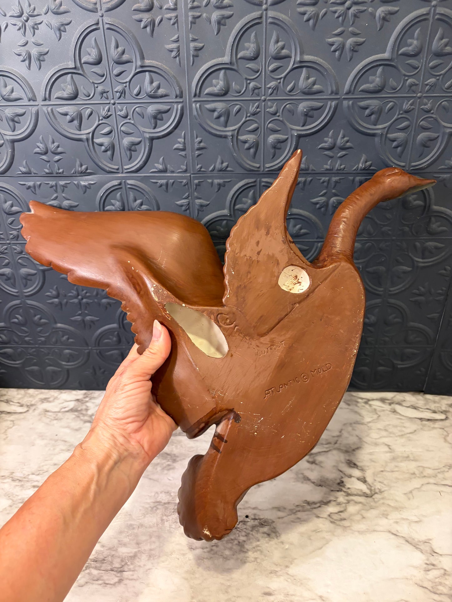 Plaster Flying Duck Set of 2