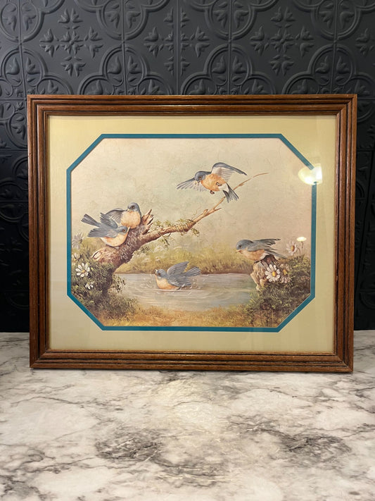 Print of Birds Bathing