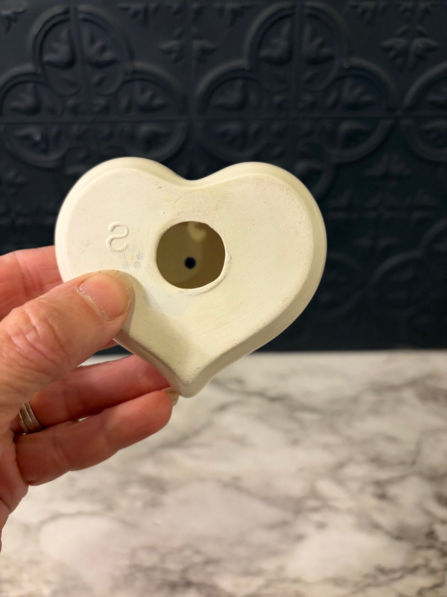 3" Ceramic Heart with flowers