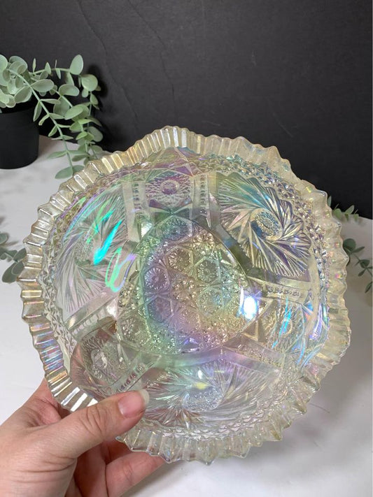 L.E. Smith Iridescent Glass Bowl