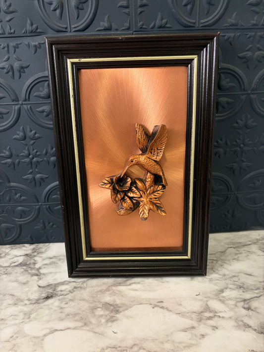 Copper Hummingbird Framed