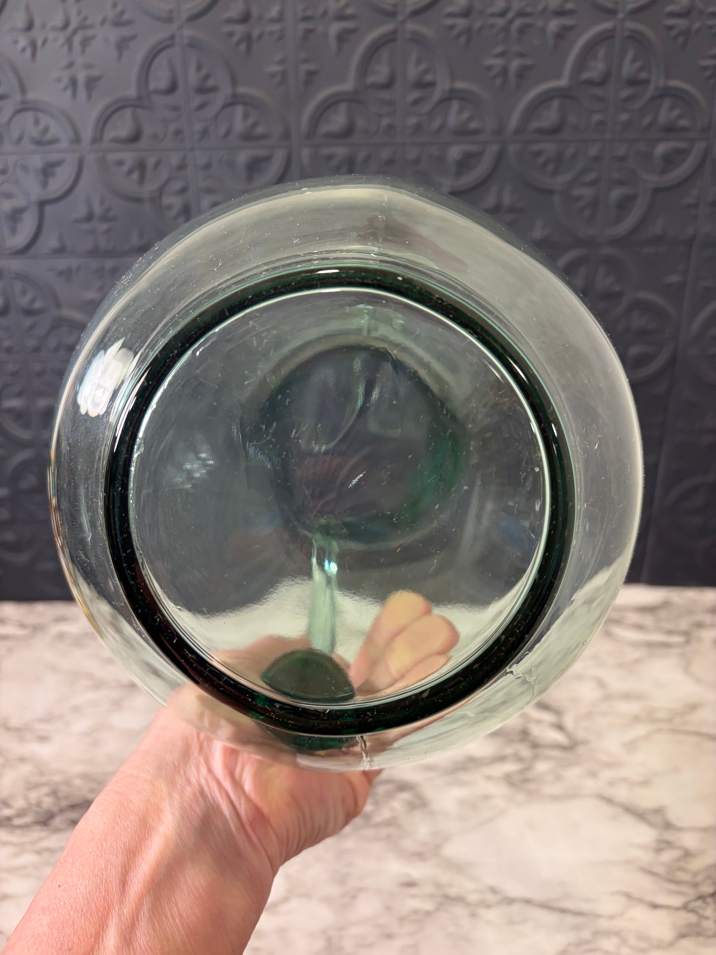 Aqua Blue Glass Pitcher