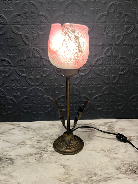 Pink and Green Tulip Shape  Lamp