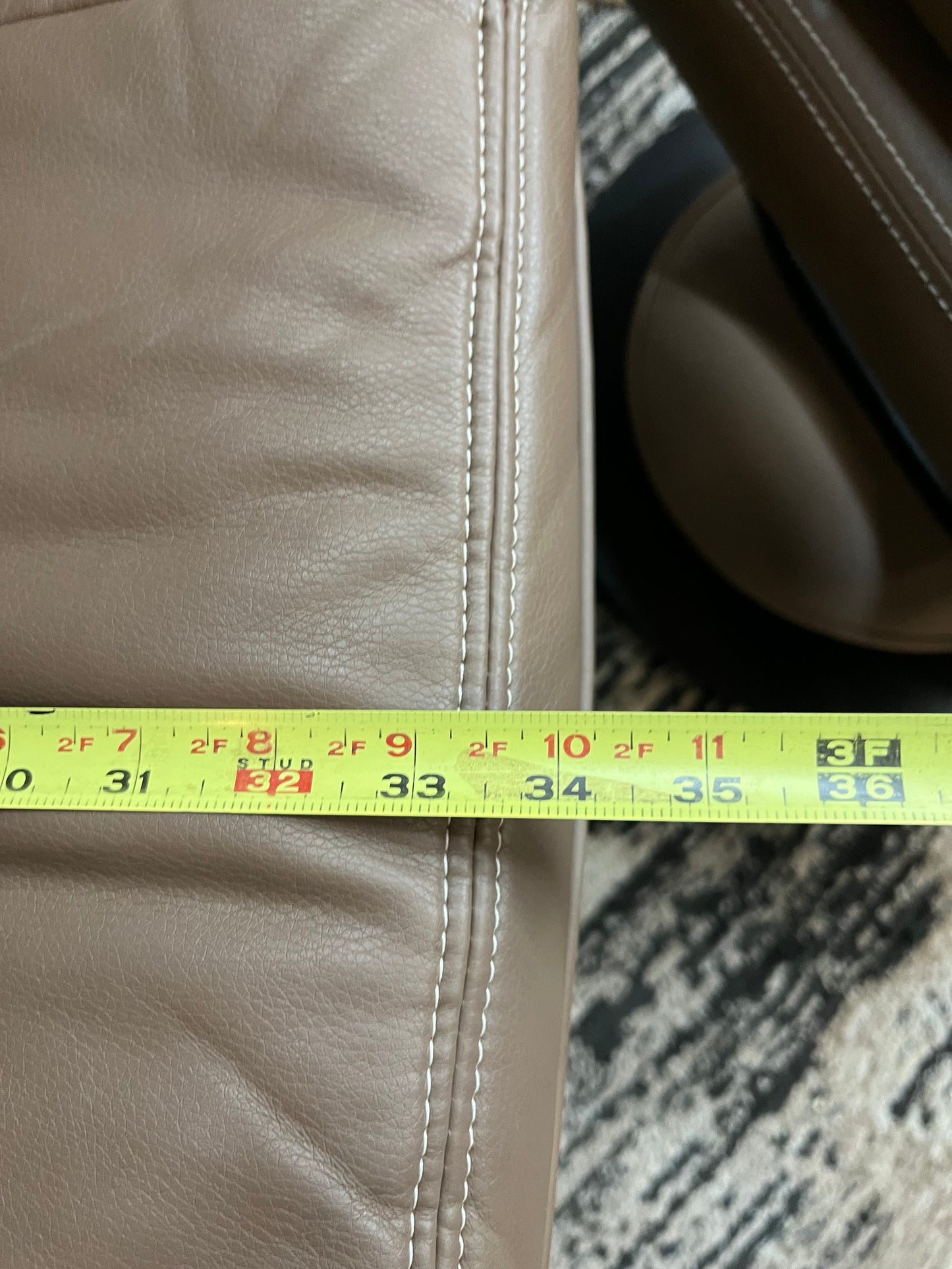 Brown Pleather Stressless with foot stool