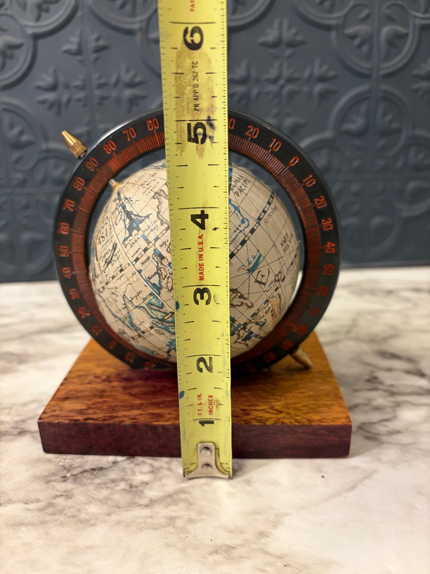 SmallGlobe on Wood Base AS IS