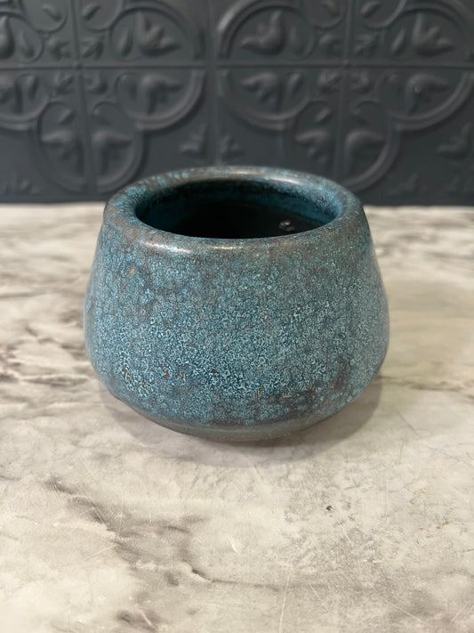 Small Distressed Blue Pot