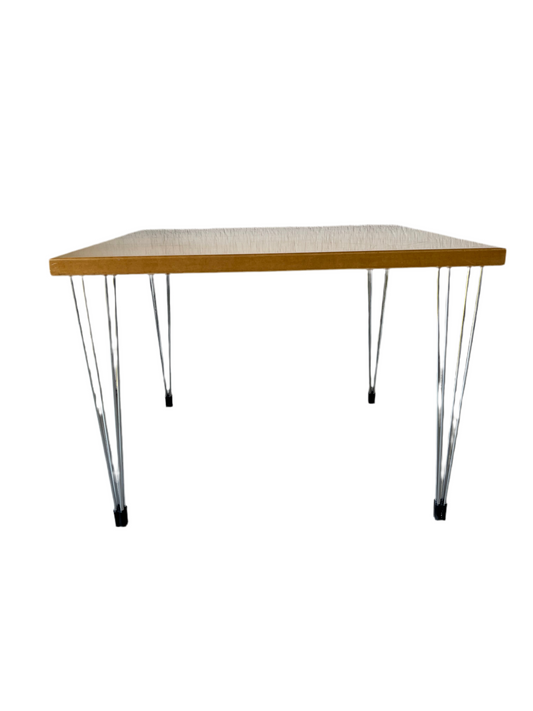 Danish Style Pin Leg Side Table Light Wood