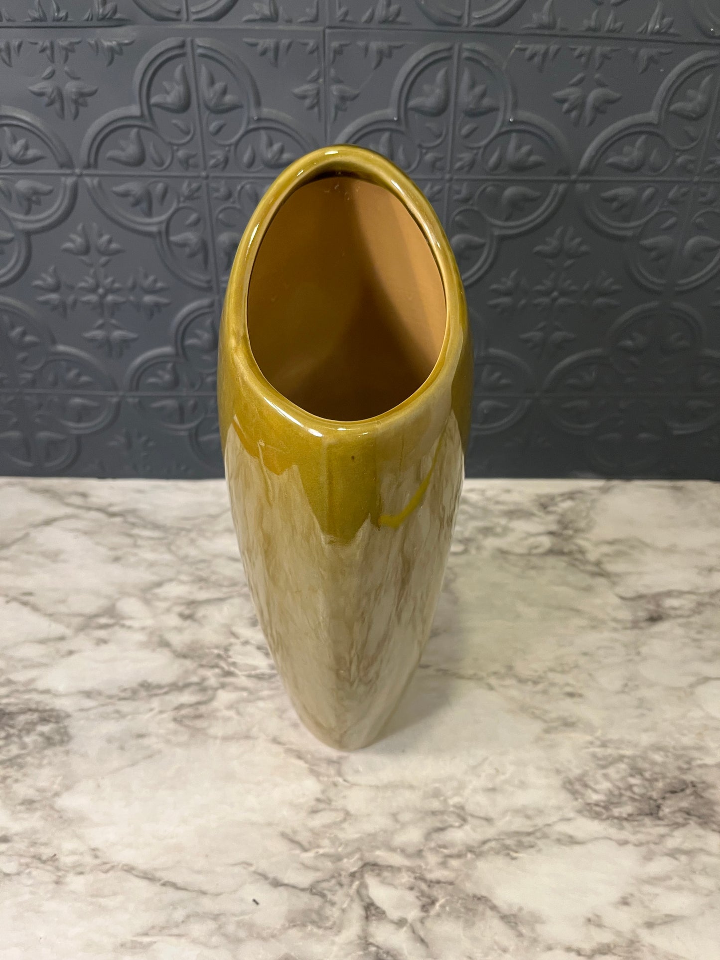 Avocado Green Asymmetrical Vase