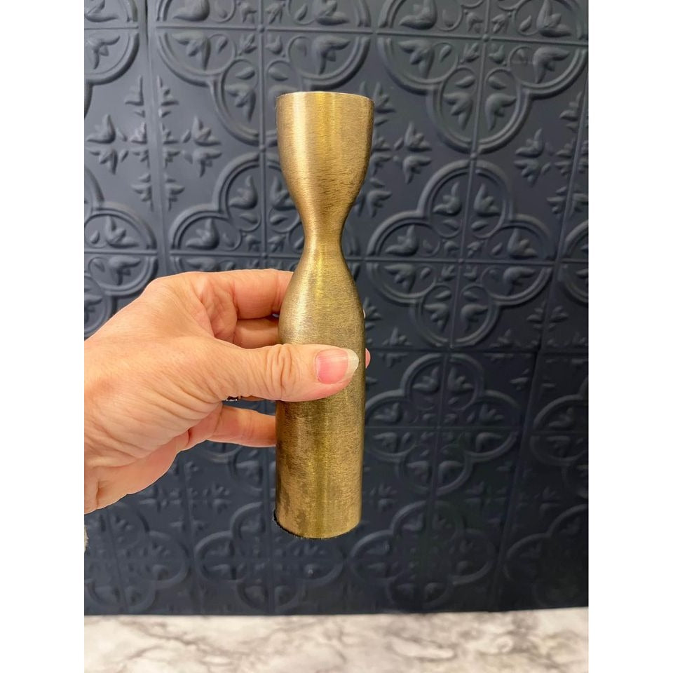 Modern brass candle holder