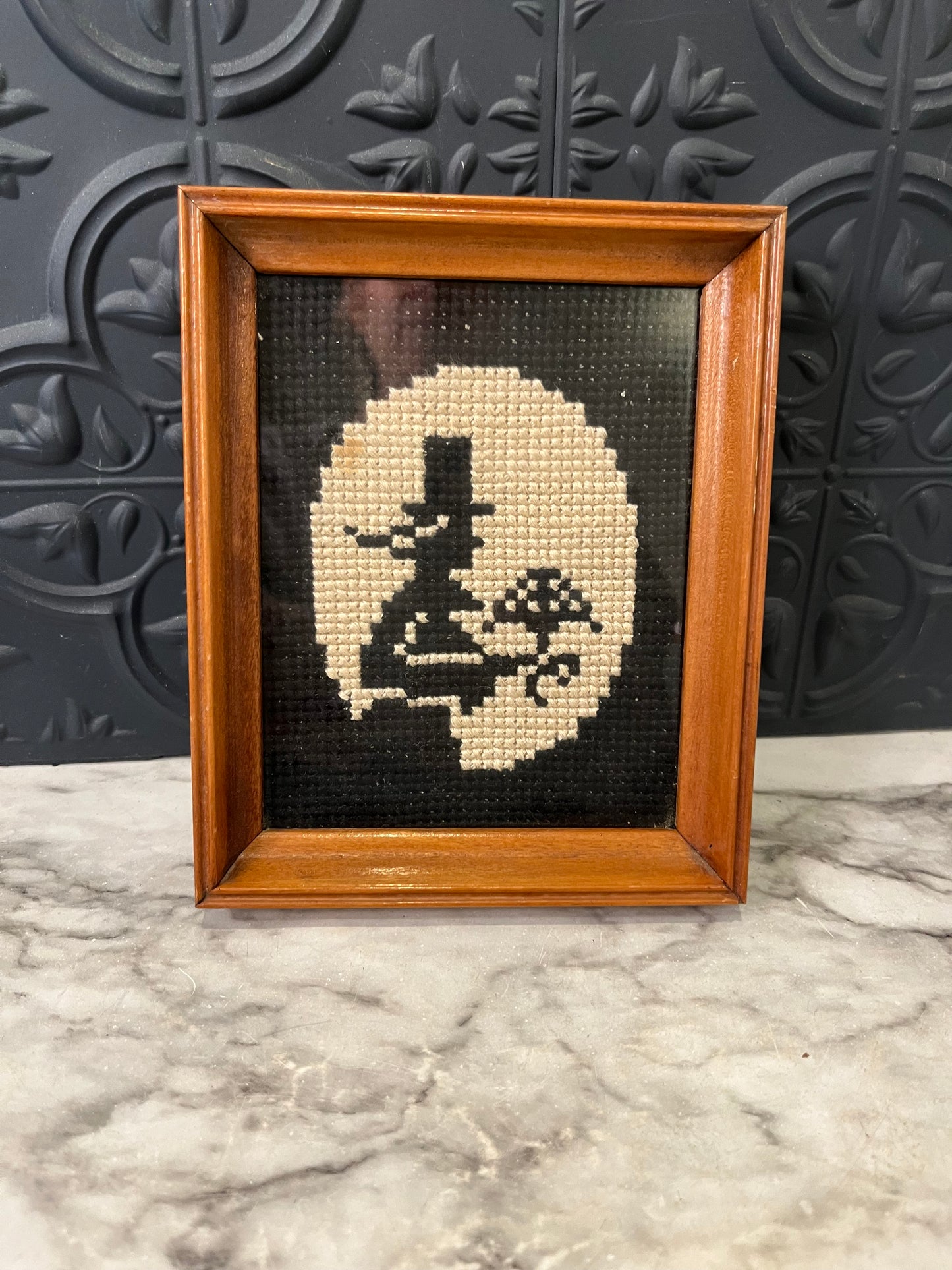 Black and white Cross stitch man