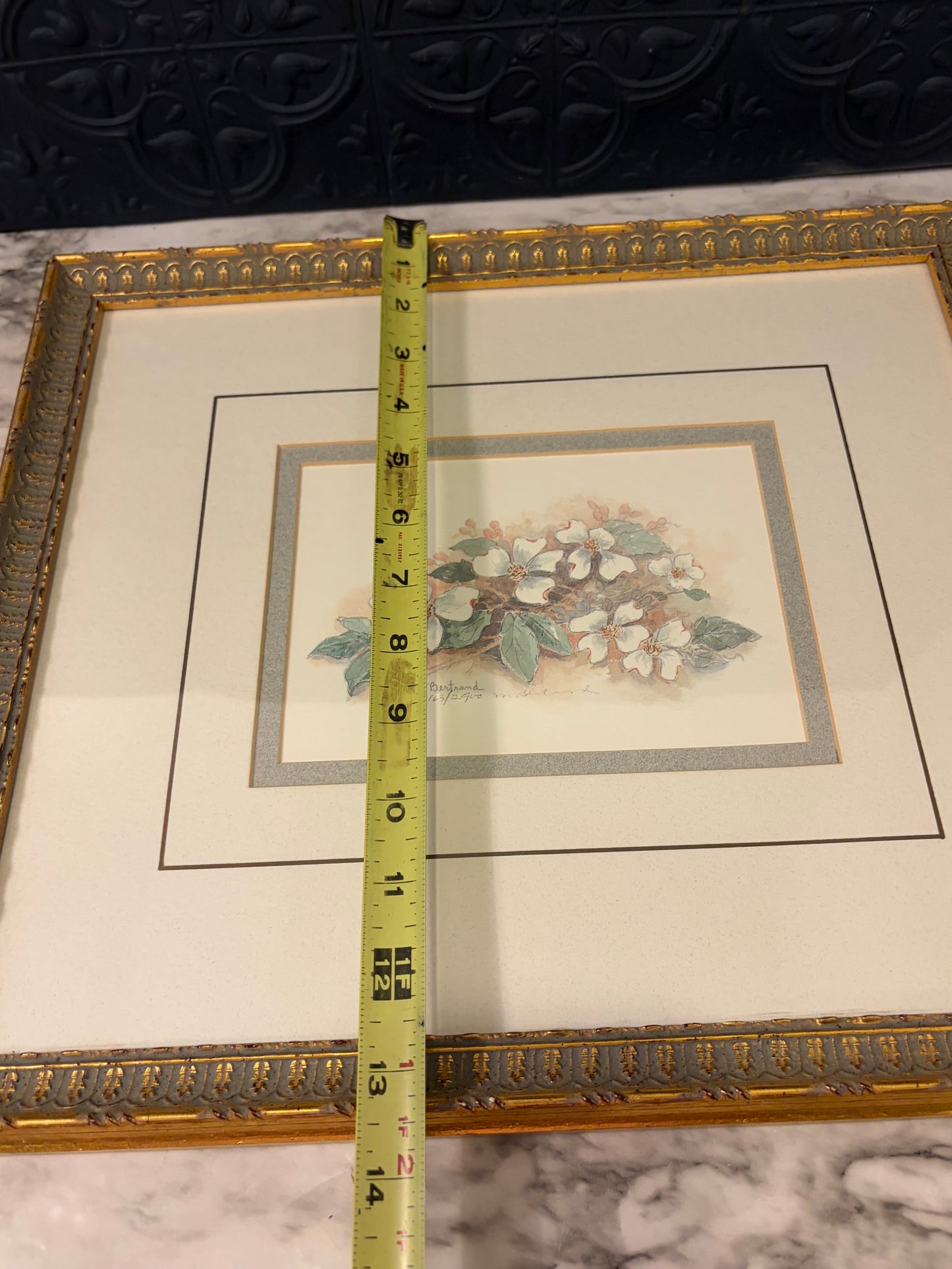 Framed White Flowers Mary Vincent Bertrand
