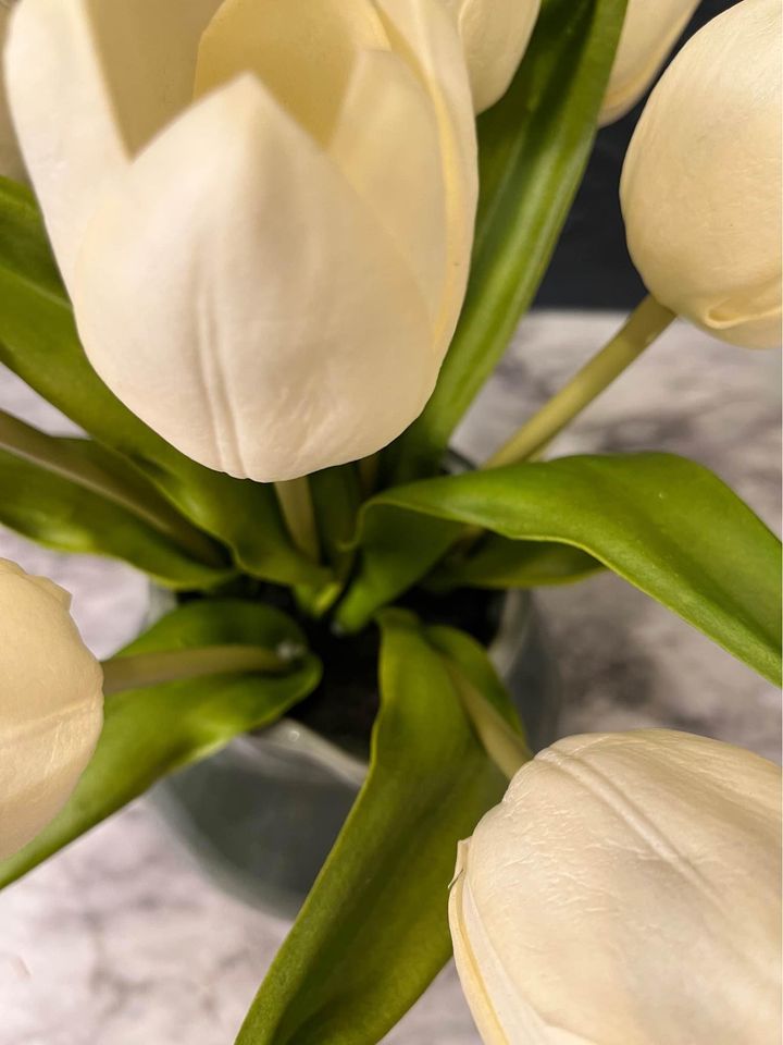 Grey Pitcher with Tulips