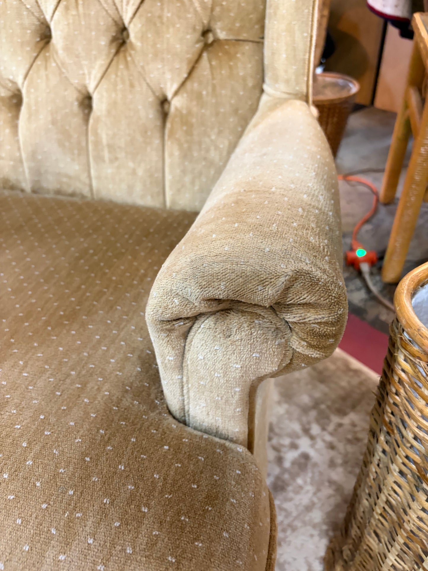 Tufted Gold Chair by Style Craft