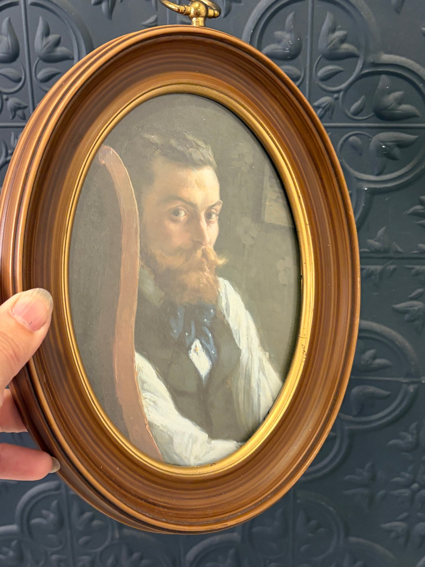 Small Oval Reproduction of Portrait of the Painter Pere Ysern