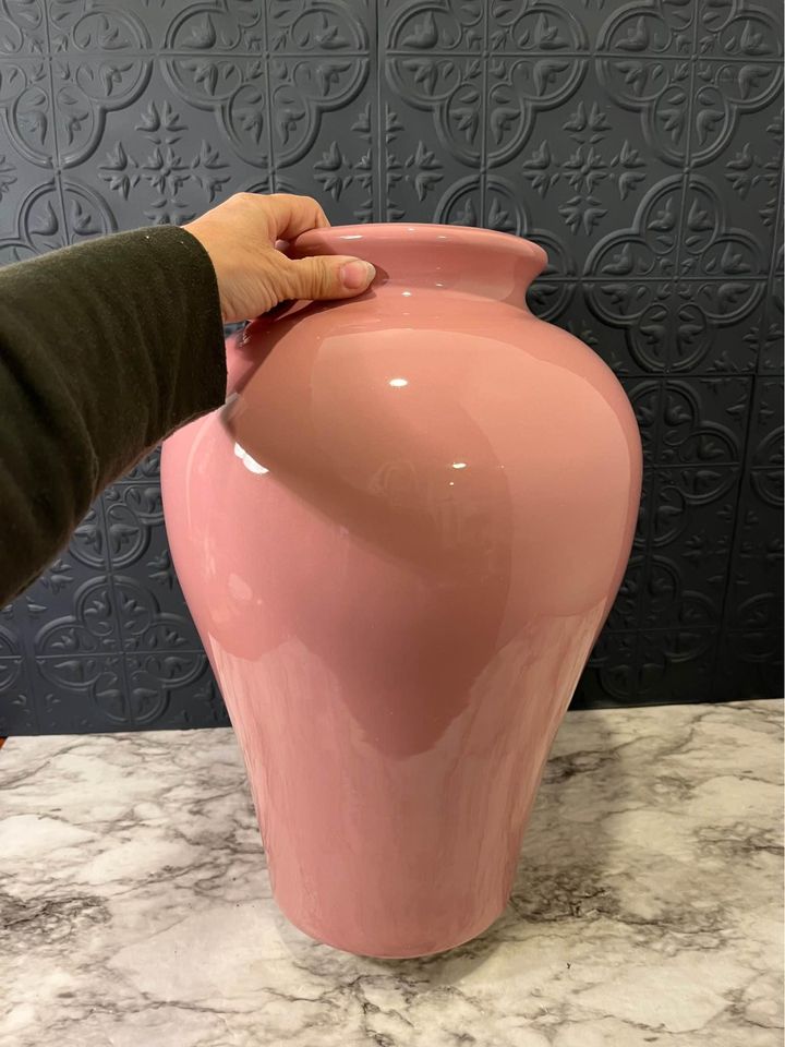 Large pink Haeger vase