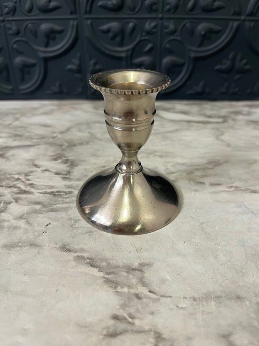 Small Silver Plate Candle Holder 2.75