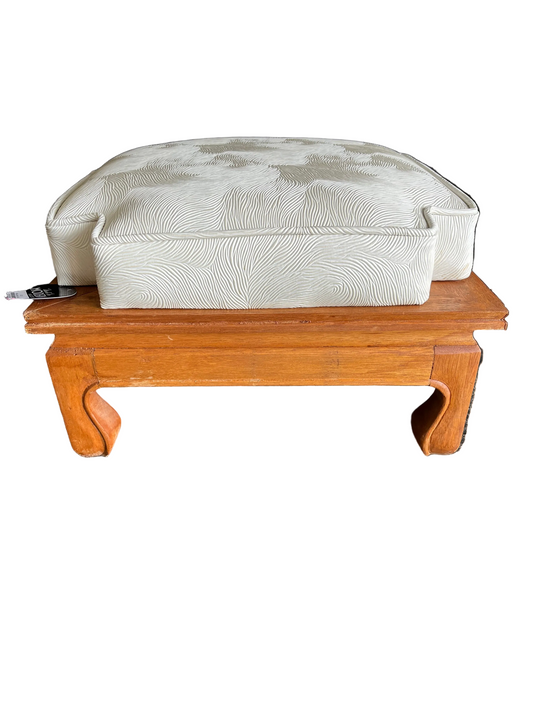White Leather Foot Stool