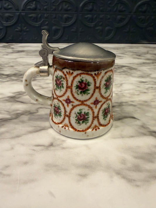 Mini Rein Zinn Beer Stein with Flowers