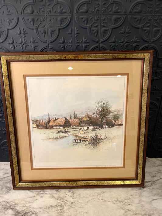 Framed Print of Straw Roof Village