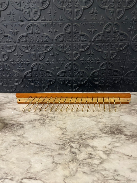 Wooden Hanging Tie & Belt Rack