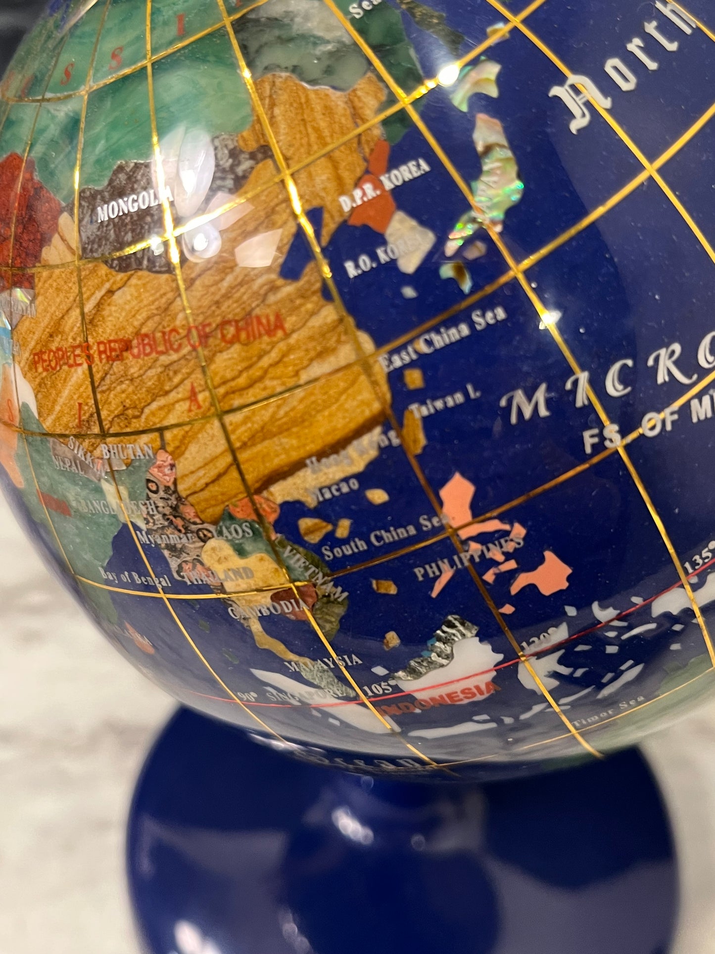 Vintage blue gemstone globe