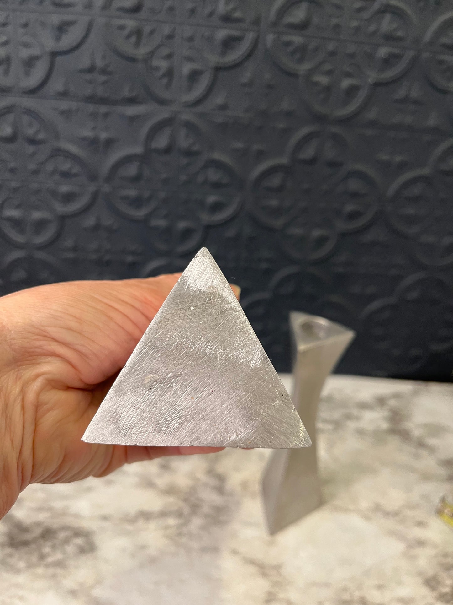 Aluminum Tri Corner Candle Holders x 2