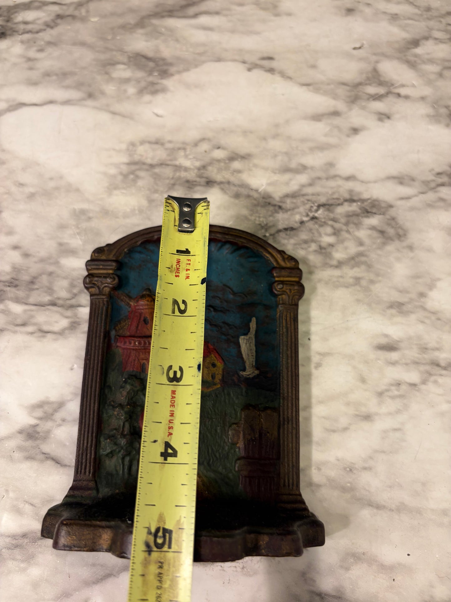 Dutch Bronze Windmill Bookend/Door Stop