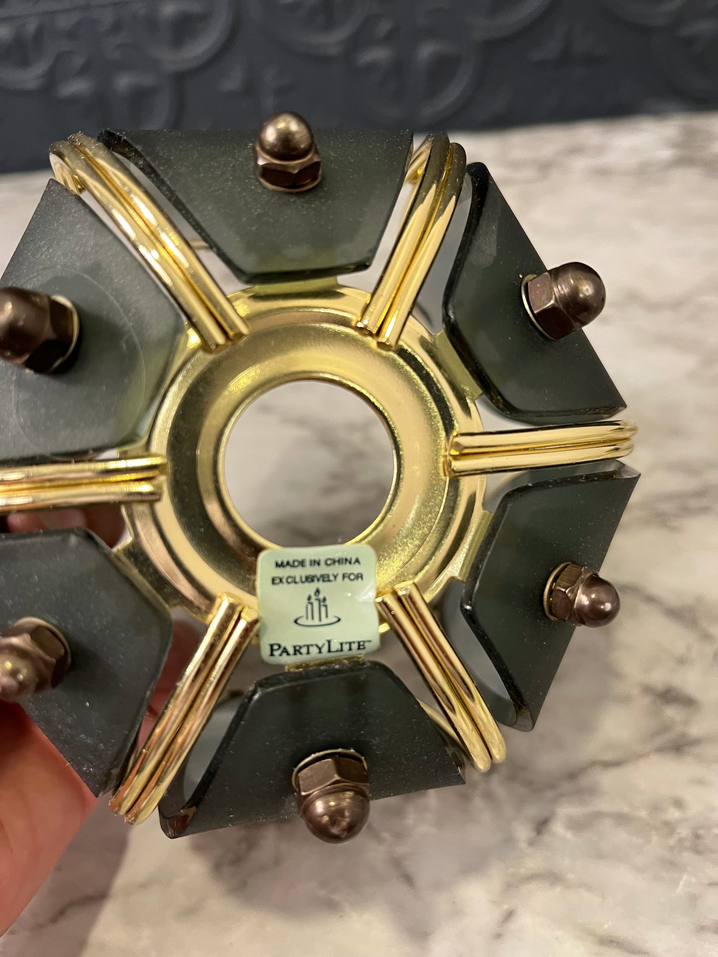 Partylite Smoke color lotus tealight holder