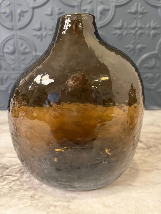 Smoke Glass Asymmetrical Vase