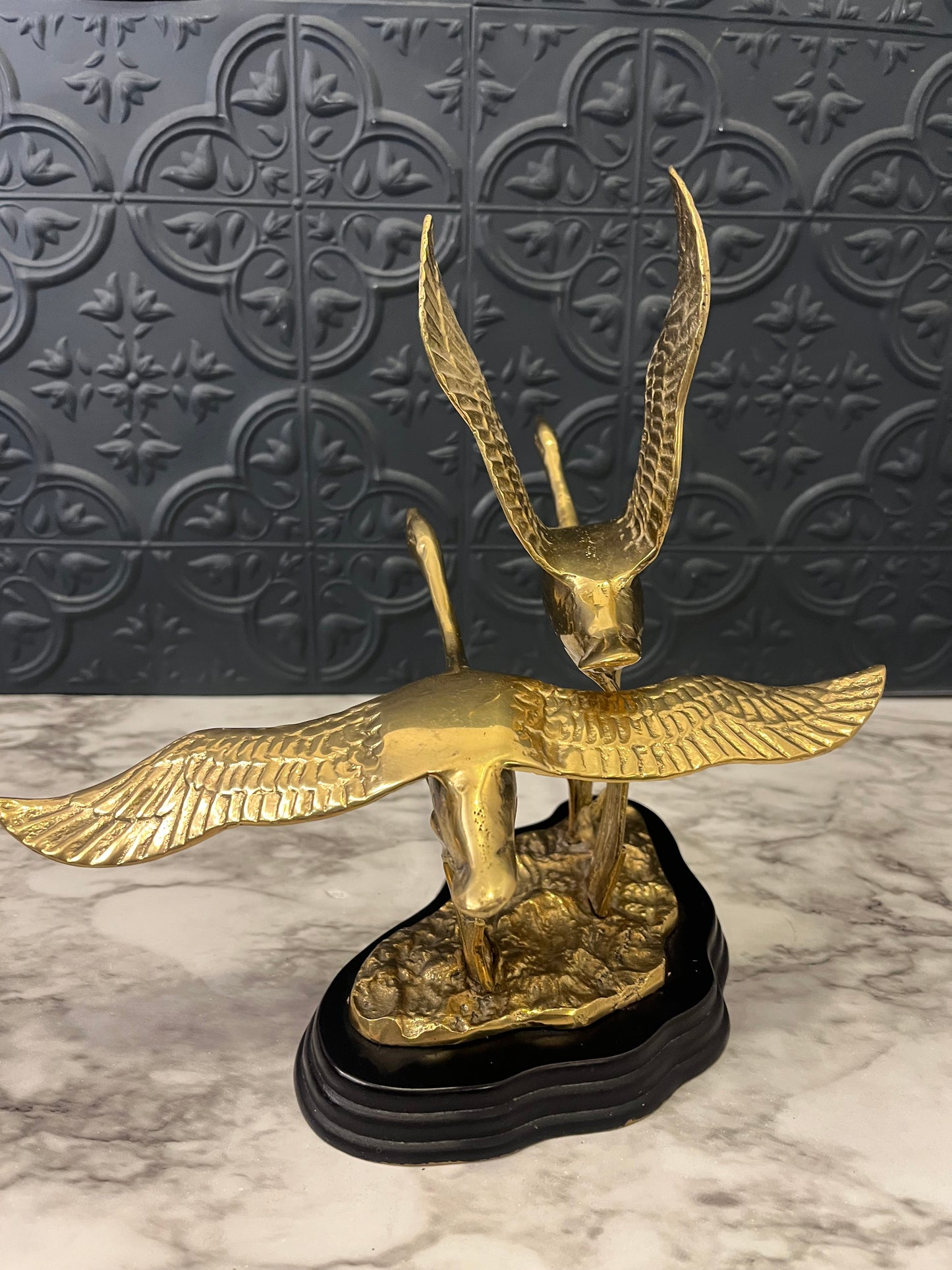 Brass Geese in Flight  Sculpture