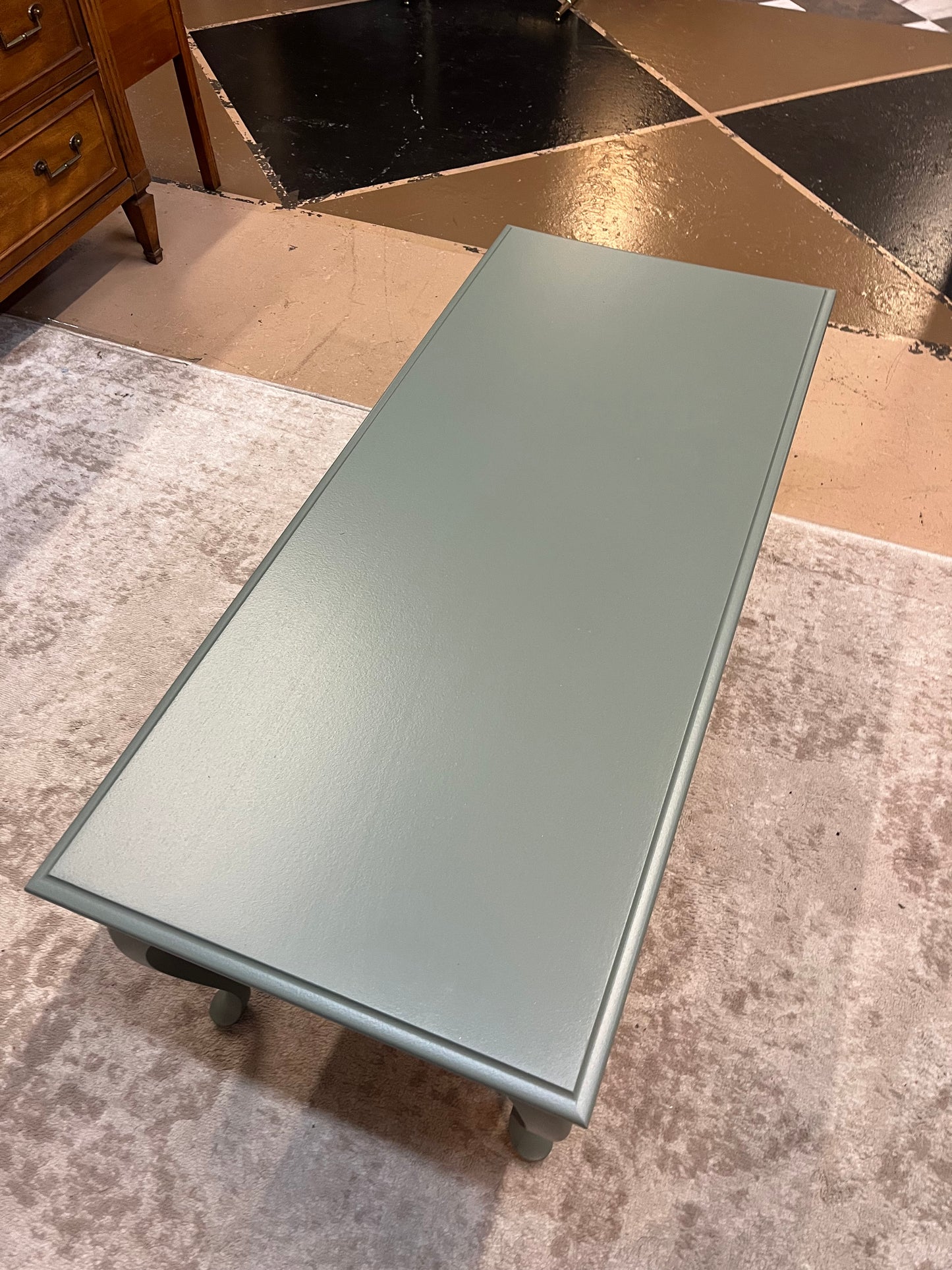 Painted Sage Green Coffee Table