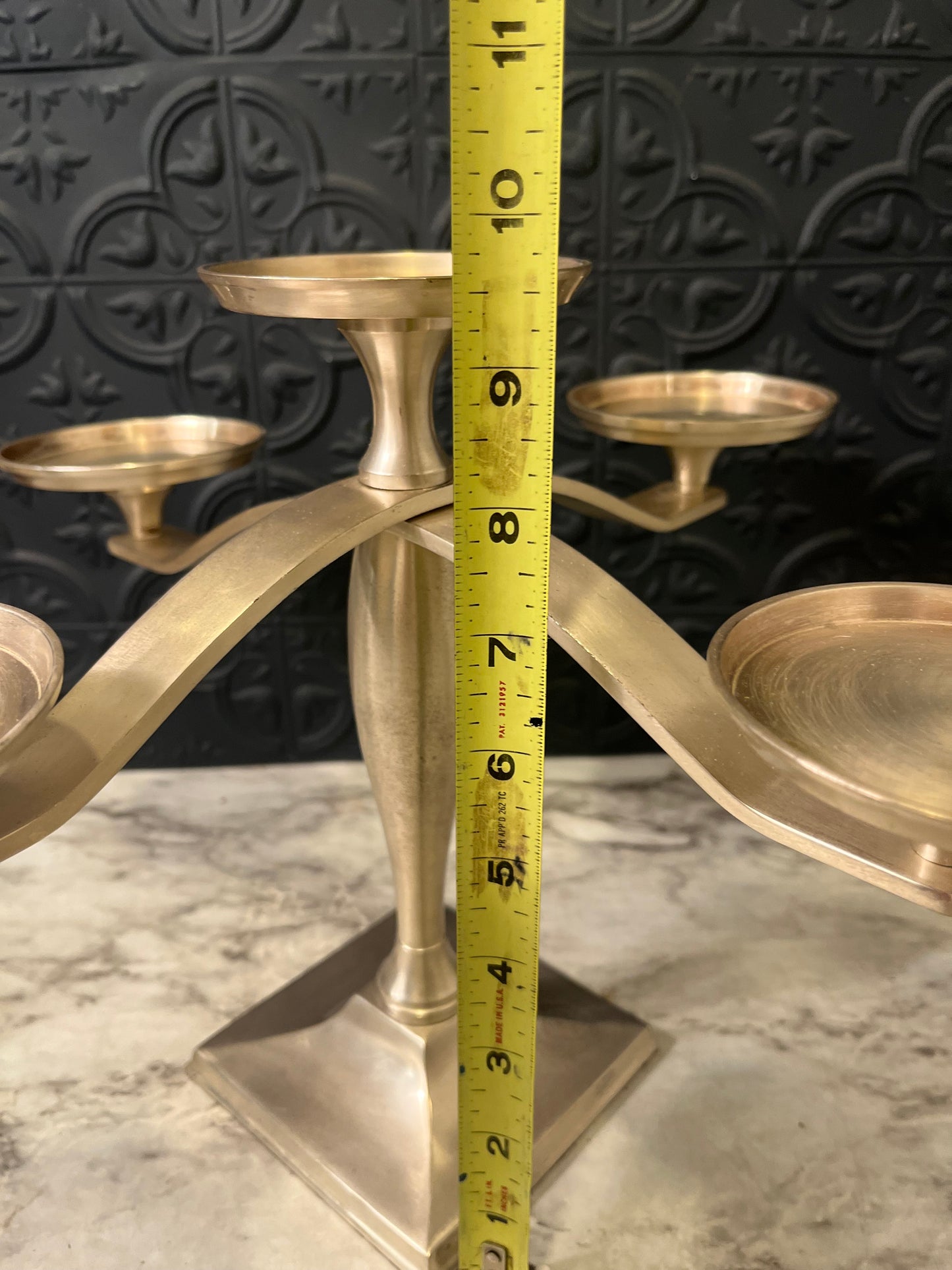 The White barn Silver Color Pillar Candelabra