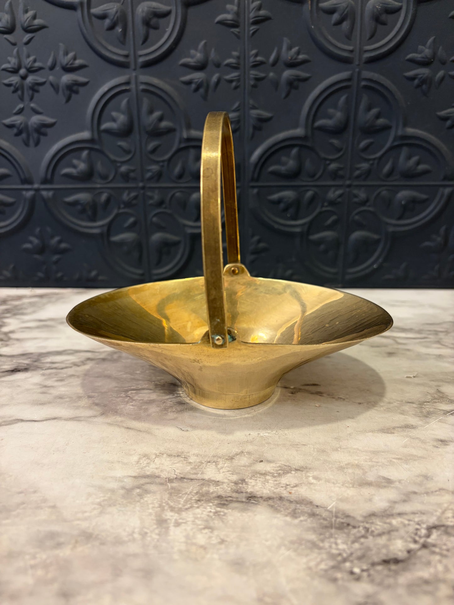 Small Brass Basket with Handle