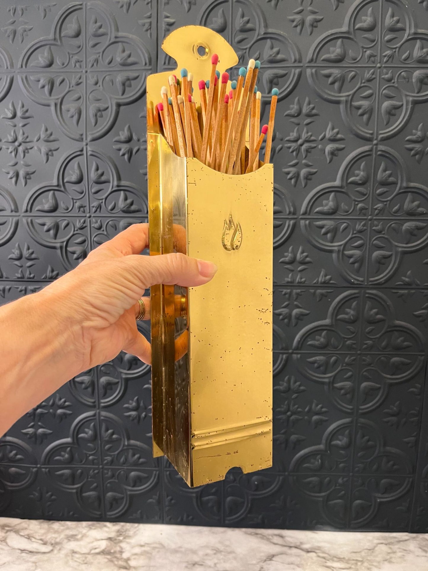 Brass matchstick holder wall  hanging