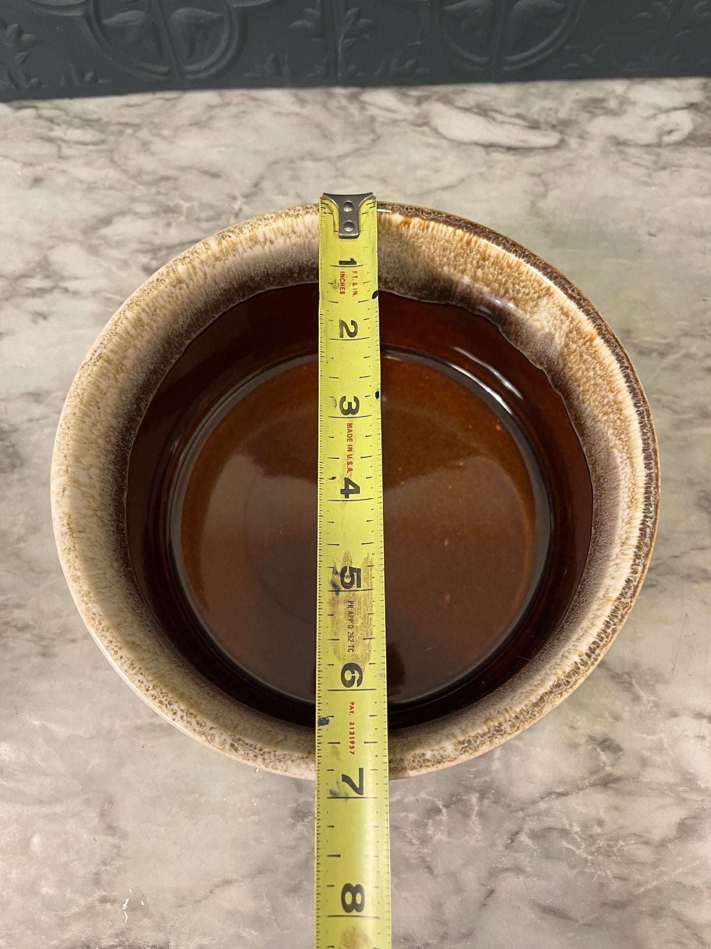 Stoneware Brown  Casserole Dish Drip Rim