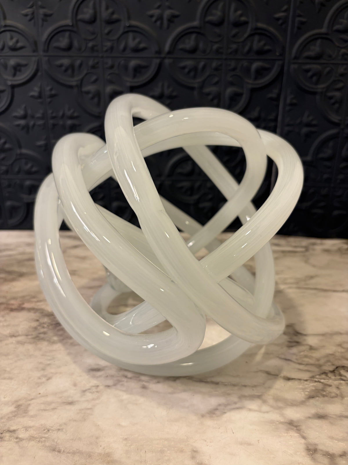 8" White Glass Knot