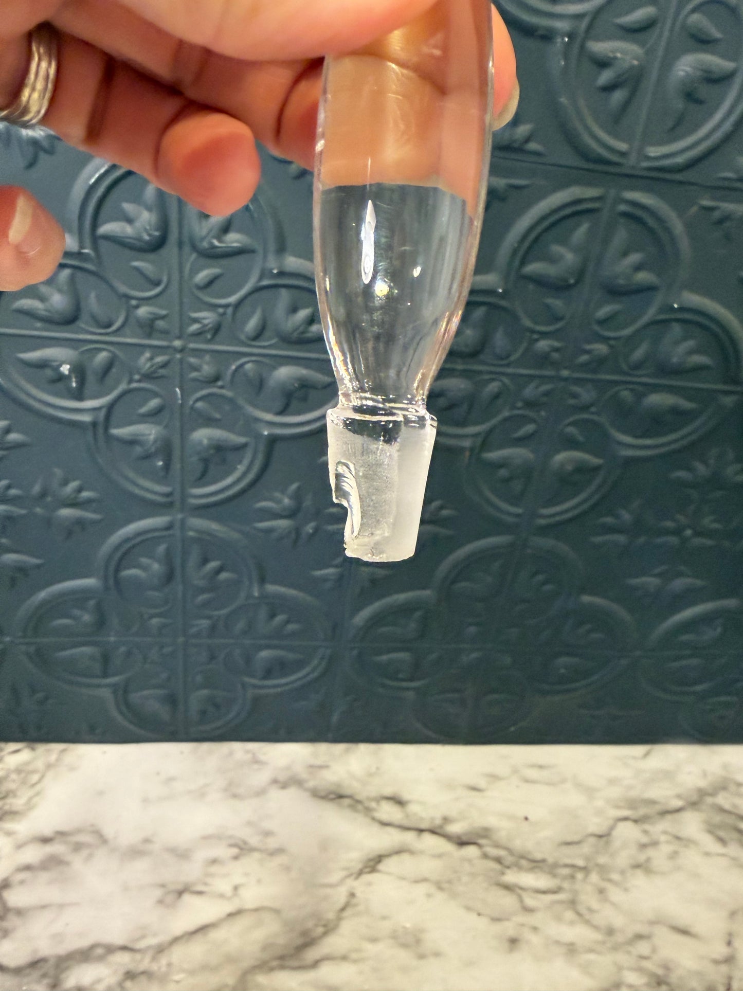 Clear Blown Glass Perfume Bottle AS IS
