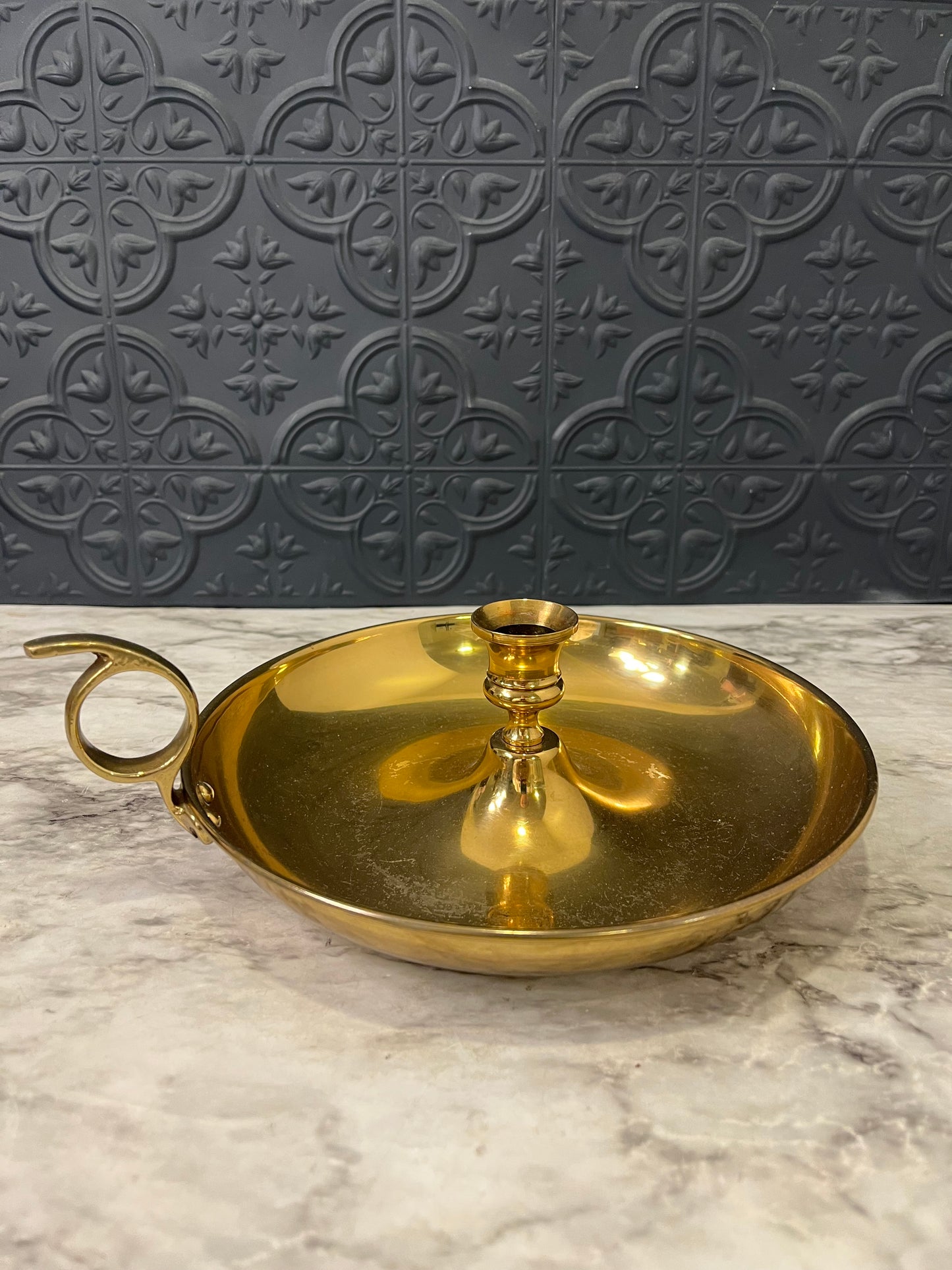 10" Brass Chamber Stick Candle Holder