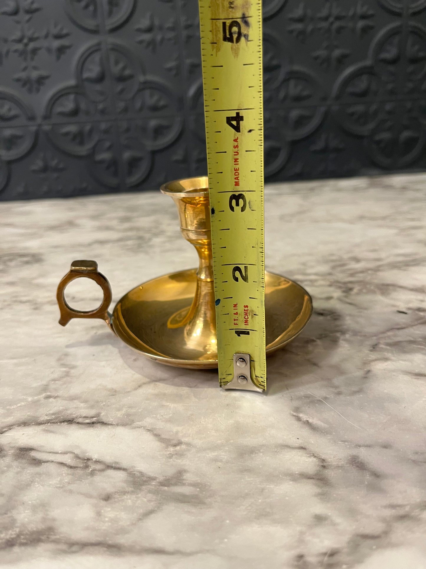 3" Brass Chamberstick Candle holder