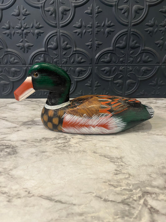 Hand Painted Wood Carved 9" Mallard