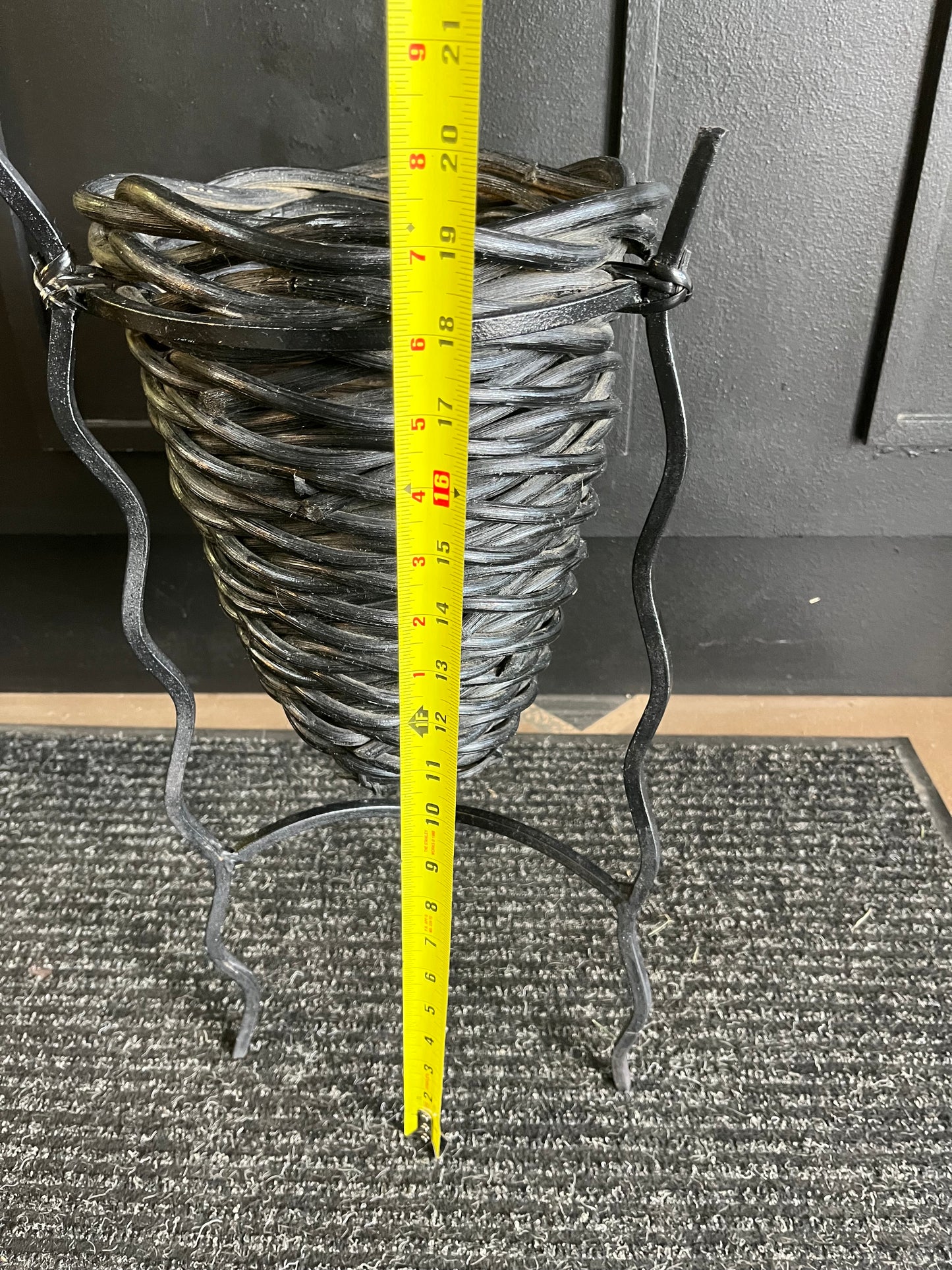 Black wicker with Metal Plant Stand