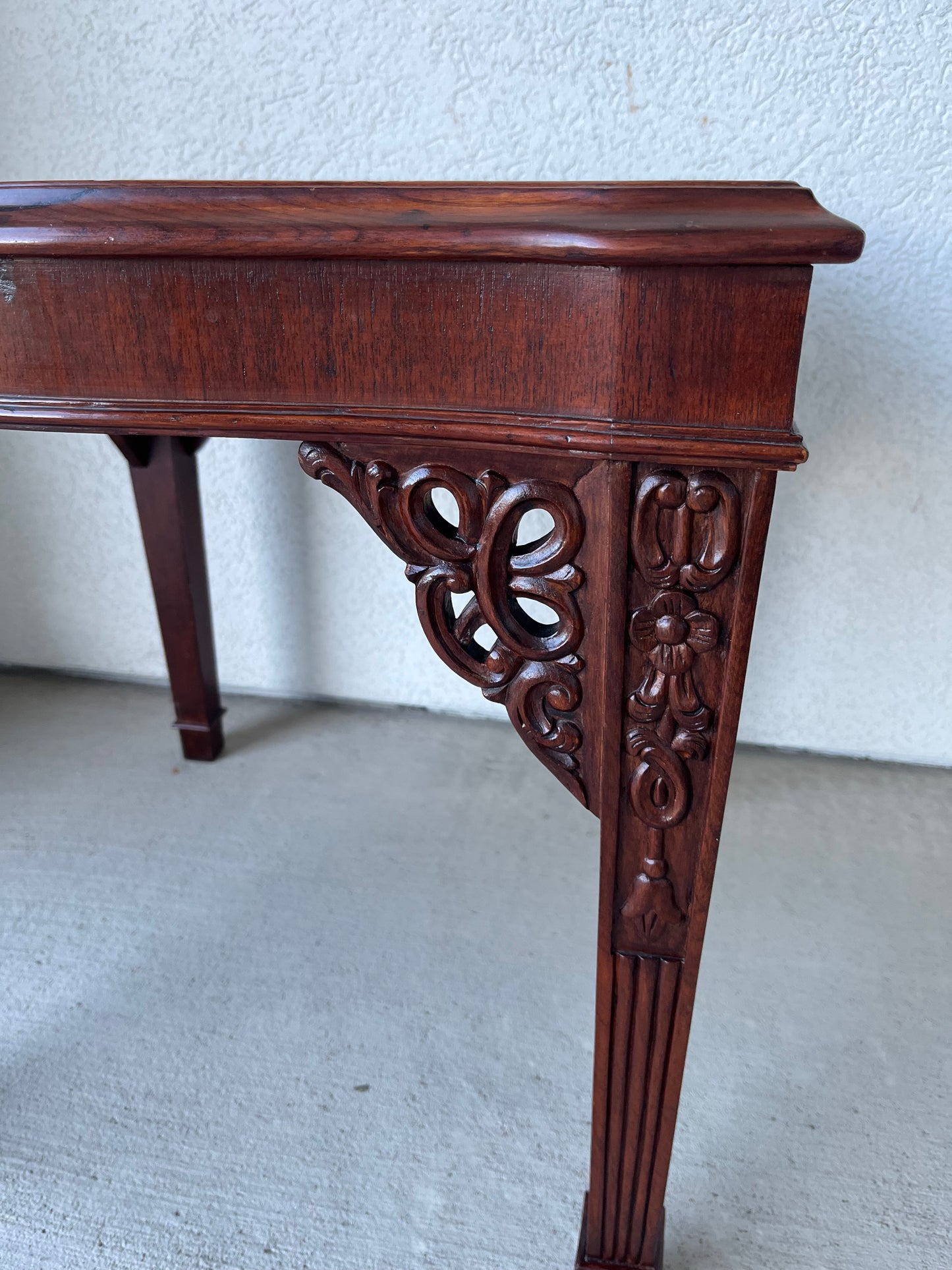 Chinese Chippendale Style Carved Side Table