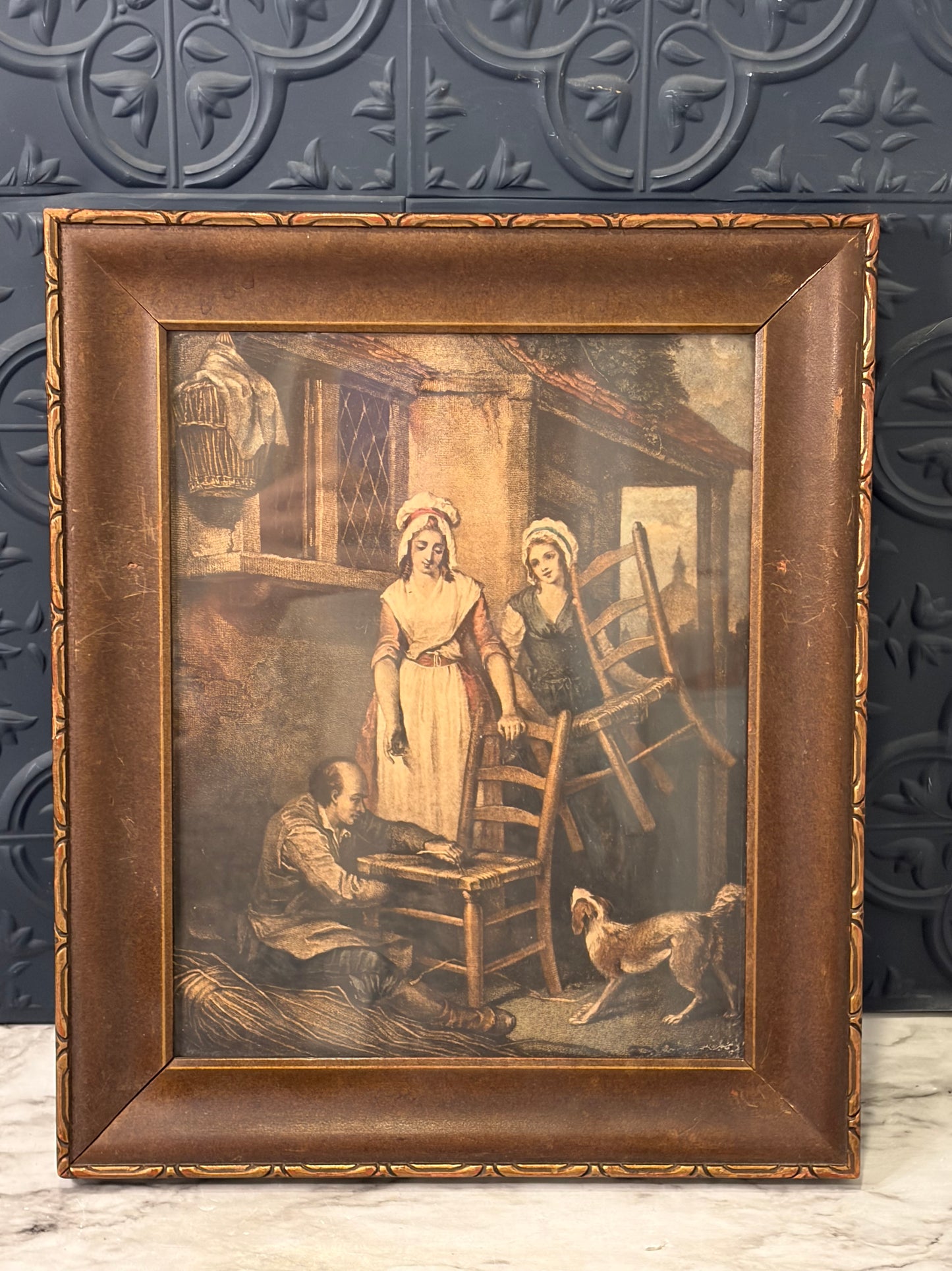 Old Chairs to Mend Print Framed