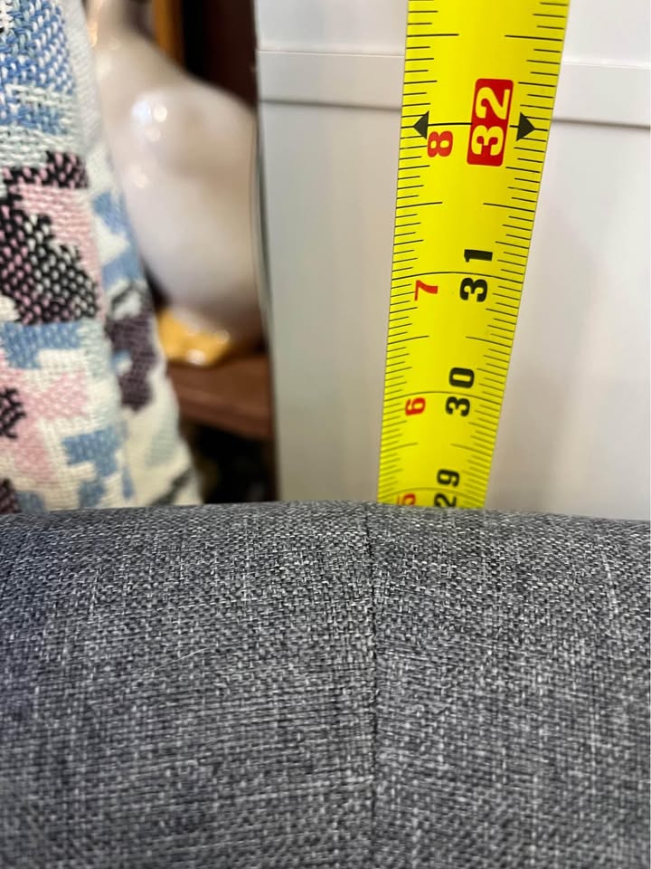 Gray barrel chair