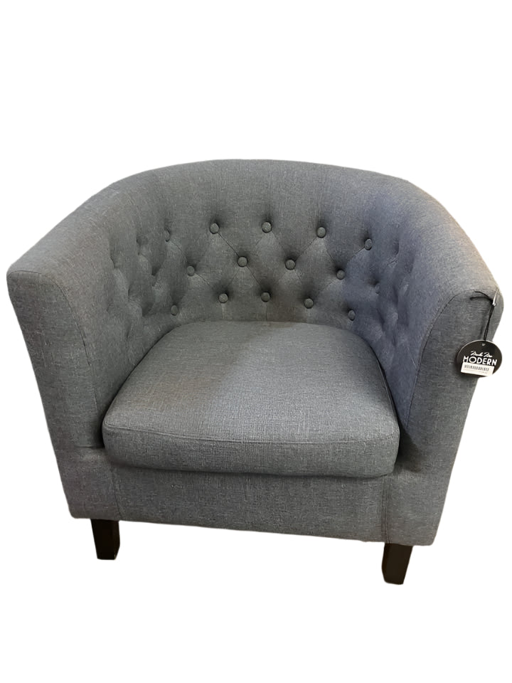 Gray barrel chair