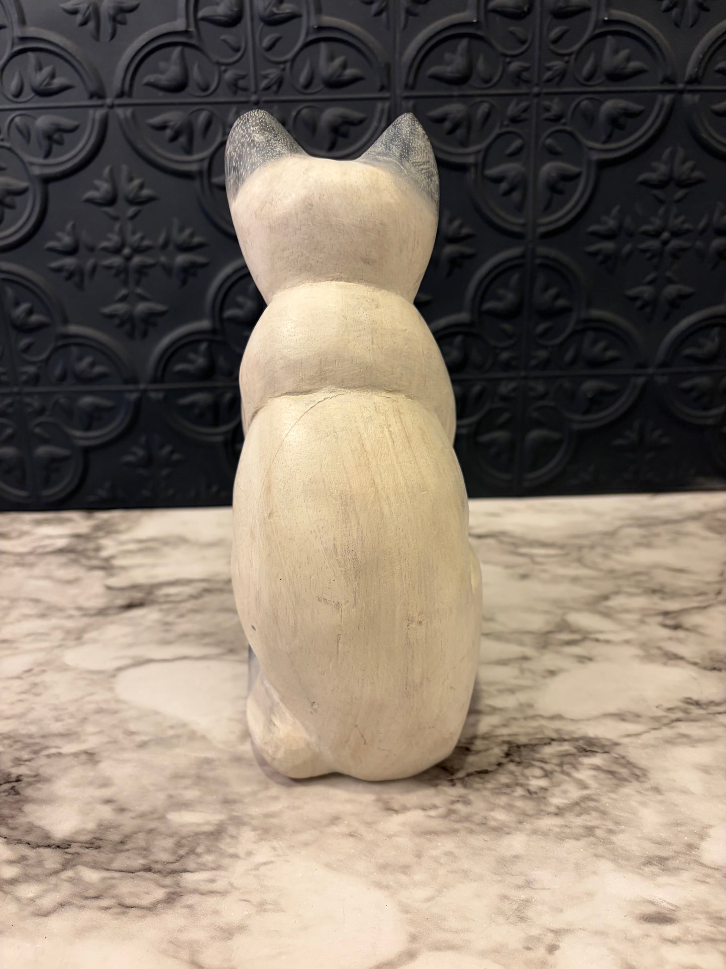 Wood Carved Siamese Cat